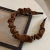 Diadema de terciopelo vintage Maillard de otoño e invierno para mujer 2023 nueva diadema plisada alta con parte superior de cráneo accesorios para el cabello versátiles para salir