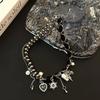 Y2g choker hot girl couro Costura de pérola colar colar de amor feminino nicho corrente da clavícula coleira preta moda