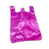 Bolsas de plástico tipo chaleco rosa, venta al por mayor desde el fabricante, grado alimenticio, inodoras, bolsas desechables de conveniencia hechas de materiales nuevos