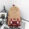 Mochila de Trabalho Estilo Japonês para Mulheres, Versão Coreana, Grande Capacidade para Ensino Fundamental e Médio, Mochila Casal Color-Blocking, Mochila de Viagem