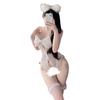 Lingerie Sexy para Mulheres, Top Tubo Meia-Liga Borboleta Puro Desejo, Macacão Transparente com Renda Vazada Paixão-Livre 5383