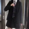 Atacado do Fabricante Jaqueta de Terno JK Original Japonesa para Alunas, Blazer Uniforme Preto Estilo Longo Estilo Academia