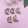 Cristal natural não poroso pequenas esculturas de lua ornamentos 13*18mm pingente de crescente não poroso acessórios de joias decorativas