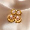 Pendientes de plata con forma de aguja francesa con letras de felpa retro, elegantes y elegantes, de otoño e invierno, nuevos pendientes de alta calidad.