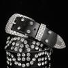 Venta directa de fábrica versión coreana de cinturón de mujer con pedrería Blanco con Diamante de cuero para mujer con Diamante completo de Diamante Cinturón de mujer con Diamante