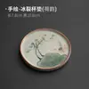 Ver posavasos de cerámica pintado a mano Dehua juego de té kung fu pieza de almohadilla aislante para taza de té portavasos de té accesorios para ceremonia del té retro