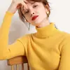 Suéter simple de cuello alto para mujer, otoño e invierno, corte ajustado, longitud corta, sin botones, ajustado, capa interior, lana sintética, top de punto de manga larga