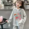 Elegante Jersey de Waffle para Niñas de Manga Larga, Estilo Nuevo Primavera y Otoño, Falso Dos Piezas, Versátil, Casual, Holgado