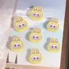 Lindo Dibujo Animado Labubu Arcilla Suave Agujero Recto Cuentas Sueltas DIY Cadena para Teléfono Móvil Llavero Cadena para Bolso Accesorios de Joyería