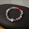 Pulsera de Cuentas de Fluorita Cristalina y Circonita Moda Lujo Ligero Pulsera de Gama Alta Temperamento de Nicho Joyería Versátil Venta al por Mayor