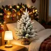 Mini Árvore de Natal para Exportação, Feita de PE e PVC, Árvore com Flocagem Padrão, Base Pequena para Mesa, Decoração Interna para Casa