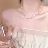 Colar Estrelado de Pérolas de Camada Dupla Estilo Coreano para Mulheres, Acessório de Corrente de Pescoço de Luxo de Nicho de Alta Qualidade, Corrente de Clavícula, Atacado