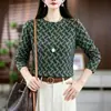 Nova Moda de Outono Plus Size Camiseta Básica Estilo Mãe, Camiseta Elegante Solta Emagrecedora para Mulheres de Meia-Idade e Idosas, Manga Longa Atacado