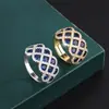Anillo Transfronterizo Europeo y Americano 2023 Anillo de Platino Simulado Estilo Retro Brilla con Diamante para Mujeres