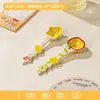 Cuchara de Cerámica Linda Estilo Ins para Niñas, Cuchara para Alimentación de Bebés del Hogar, Cuchara para Postre de Alta Apariencia, Cuchara para Yogur y Avena