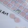 Arte de Unhas Alta Definição Glitter Triturado Rachado Flor de Gelo Joia de Diamante Rosa Claro Ovo de Pombo Quadrado Gordo Flor de Gelo Triturada Joia de Diamante para Unhas