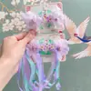 Accesorio para el Cabello Hanfu para Niñas, Pasador Trenzado con Cinta Floral de Estilo Antiguo, Adorno para el Cabello con Borla de Niña Pequeña como de Hada, Accesorio Chino de Moda