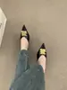 Mocasines cerrados elegantes y hermosos estilo francés Chuyuji para mujer, mocasines de tacón alto sin cordones y de punta