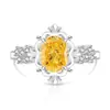 Anillo de Flor de Hielo de Piedra Preciosa Colorida Más Vendido en Transmisión en Vivo, Anillo de Diamante de Alto Carbono Deslumbrante, Joyería, Dropshipping Transfronterizo