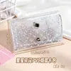 Portatarjetas de estilo japonés de doble capa de PVC con broches de presión desmontables para guardar tarjetas pequeñas, polaroids, identificaciones y monedas