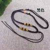 Collar trenzado rojo y negro Cuerda para el cuello Colgante Cordón Flor trenzada hecha a mano Bola de flor Nudo de piña Hilo de jade taiwanés Cuerda para el cuello
