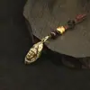 Colgante de latón de Guanyin Hoja de loto Buda Guanyin Estatua de Buda Colgante de llavero Cuerda de nube auspiciosa Decoración colgante Puesto Pequeños productos