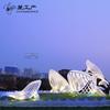 Acero inoxidable jardín paisajismo ingeniería escultura grande ballena hueca Dapeng Bestia Divina metal decoración exterior escultura