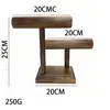Soporte de Pulsera de Dos Niveles de Madera Maciza Estante para Joyería Colgante de Reloj Pulsera Collar Colgador de Adornos