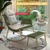 Mecedora de exterior, tumbona, sofá de sala de estar para adultos, silla individual de ratán para balcón, mecedora retro para patio