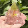 Pirámide de Bola de Amatista Natural Artesanía de Resina Decoración del Hogar Adornos de Cristal de Resina