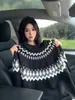 Suéter de punto Fair Isle Negro Cleanfit para Hombres y Mujeres, Estilo Old Money Otoño e Invierno, Suéter Forrado de Felpa, Punto Grueso para Parejas
