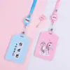 Funda protectora para tarjeta de comida de estudiante de dibujos animados de PU, cubierta para insignia de fábrica, cubierta para tarjeta de exposición, cuero suave, impresión a color de LOGO, cubierta para tarjeta de acceso