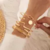 Joias Transfronteiriças Europeias e Americanas Pulseira de Corrente Simples Personalizada Pulseira Aberta Geométrica Brilhante Moda Retrô Conjunto de Pulseiras