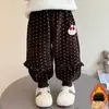 Pantalones forrados de polar para niñas, nuevo estilo otoño e invierno 2026, pantalones con puño, elegantes pantalones de chándal de invierno, un par para bebé para el invierno, pantalones de algodón