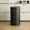 Armário Redondo de Armazenamento Estilo Cream Nórdico para Quarto Rack de Armazenamento Moderno Minimalista Pequeno para Sala de Estar Armário para Apartamento Pequeno