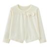 Cardigan de Punto Versión Coreana 2026 para Niños Pequeños y Medianos, Chal Pequeño de Algodón con Lazo para Niña, Camiseta de Aire Acondicionado para Niña