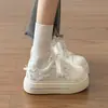 2026 Nuevo Otoño Lunares Cinta Lazo Rayas Azul Claro Aumentador de Altura Suela Suave Dulce Fresco Zapatos Deportivos Individuales para Mujer