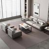 Sofá de escritório mesa de centro combinação terno simples recepção moderna negócios luz de luxo couro genuíno três lugares estilo italiano