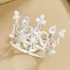 Nova Coroa Redonda de Liga Leve Decoração de Festa de Aniversário e Feriado Coroa de Coração de Pêssego Vazada com Strass Decoração de Flor