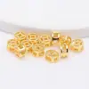 Relleno de Oro de 14K Conserva el Color Huecas Espaciadoras Monedas de Cobre Accesorios para Joyería Hecha a Mano DIY Materiales para Cuentas de Collar Pulsera