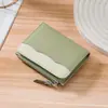 Carteira Personalizada Transfronteiriça Estilo Japonês Feminina Couro Genuíno Pequena Carteira Padrão Lichia Mini Carteira Pequena Porta-Moedas com Zíper
