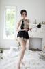 Qizhi lencería sexy de alta gama sexy camisón para el hogar encaje encaje con cordones seductor traje de mujer de una pieza entrega