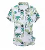 Camisa europea de manga corta para hombre, nueva, con estampado floral hawaiano casual, unisex, estampado digital