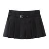 Novedad Primavera y Verano Moda Callejera Europea y Americana Transfronteriza para Mujer Personalidad Cintura Baja Mini Cuadros Casual Pantalones de Falda Amplia Plisada