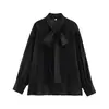 Comércio Exterior Transfronteiriço Estilo Europeu e Americano Roupas Femininas Za Aliexpress Venda Quente Moda Elegante Camisa Decorada com Laço