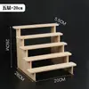 Estante de Exhibición de Madera Maciza Pura Estante de Almacenamiento Escritorio Hecho a Mano Muñeca de Oficina Caja Ciega Estante Escalera para Muñecas Ranura para Tarjeta sin Tornillos