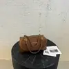 Bolsa de mão retrô com corrente fosca estilo coreano para mulheres, cor Maillard de outono, chique e versátil para o dia a dia, bolsa de ombro ou transversal