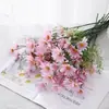 5 flores artificiais: Crisântemo holandês, margarida, orquídea saltitante, flores artificiais para decoração de casa, flores de seda, cosmos, buquê artificial