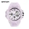 Sanda nuevo 3133 moda hombre estudiante joven reloj electrónico impermeable multifunción reloj venta al por mayor