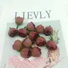 Capullo de Rosa Simulada Qq Rosa Ópera Pasador DIY Material para Corona Hecha a Mano Accesorio para el Cabello Fabricación de Corsage Cabeza de Flor Pequeña